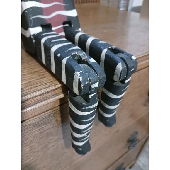 Vintage Laurel Burch Style Folk Art Black And White Wood Cats - Picture 7 of 10